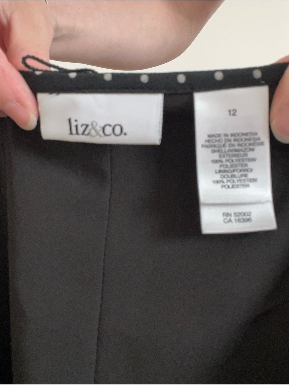 Liz & co Polka Dot Black Midi Skirt with Flowing A-Line Silhouette - Picture 5 of 5